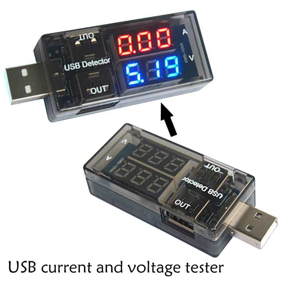 USB тестер 2 в 1 измеритель напряжения амперметр детектор двухрядный индикатор