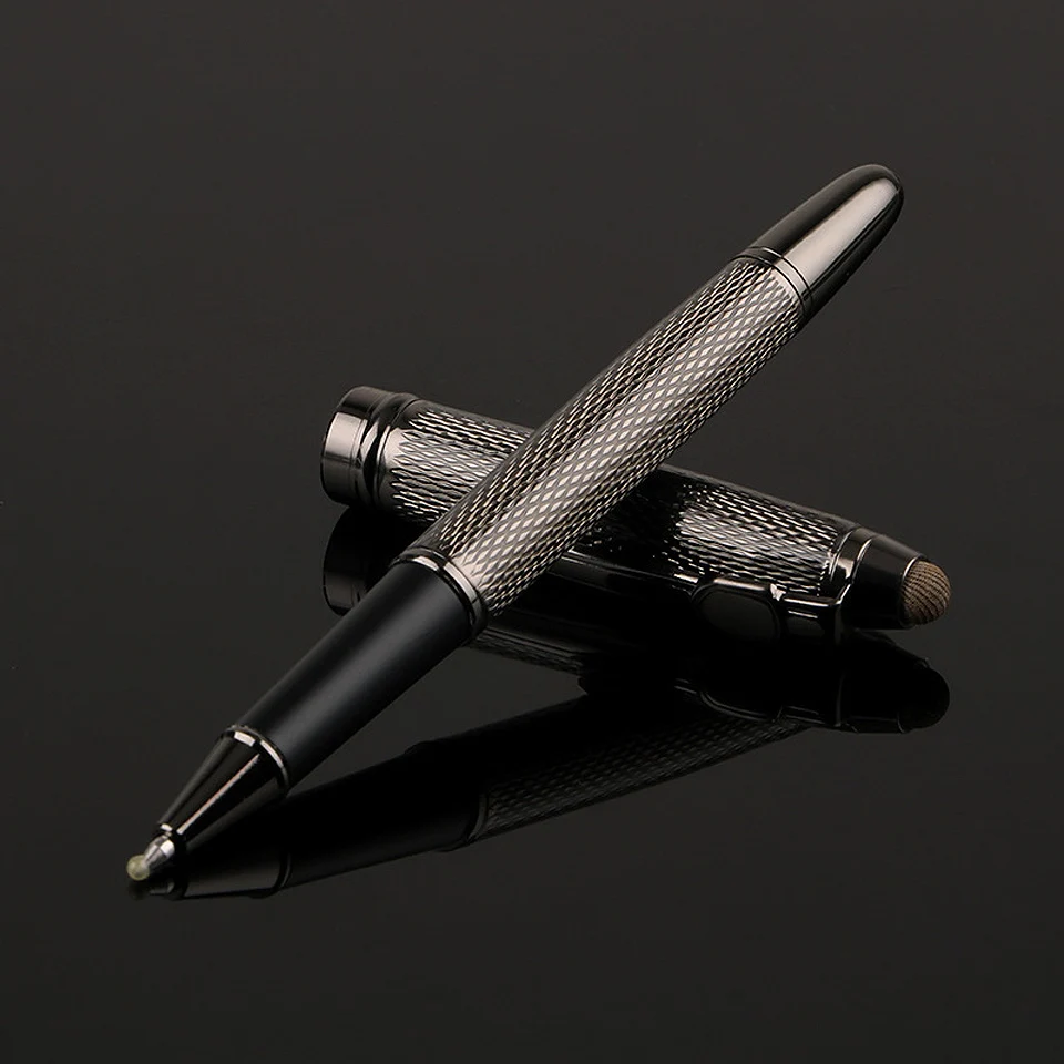 Роскошная серая ручка в деловом стиле черная железная металлическая шариковая 0 5