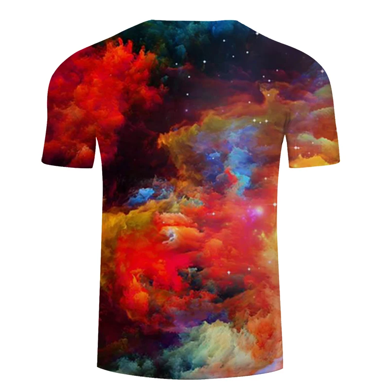 Галактика космический узор 3D футболки облака печать мужская футболка Топы