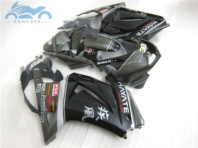 Инжекторный наборы для Обтекатель KAWASAKI Ninja 250r 2008 2009 2010 EX250 08 09 10 14 ZX250 пистолет черный шоссейные велосипеды запчасти