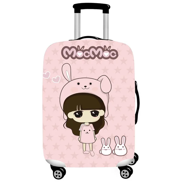 Luggage cover D QIAQU толстый мультяшный дорожный костюм чехол защитный чехол на чемодан чехол эластичный багажный пылезащитный чехол для 18 ''-32'' чехол для костюма - Цвет: Luggage cover D
