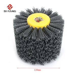 Абразивная проволочная круглая насадка для снятия заусенцев, полировочное, шлифовальное, буферное колесо, нейлоновая полировальная круглая щетка для обработки дерева