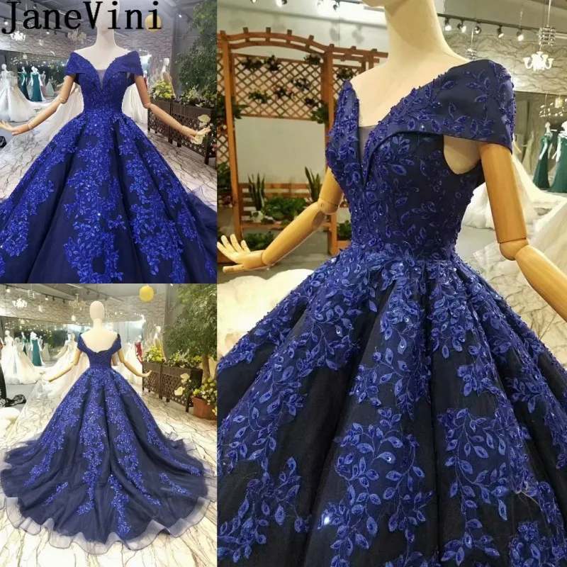 

JaneVini Bonzer Ball Gown Beaded Long Prom Dress Robe Bridesmaid Sequined Dubai Women Wedding Party Dress vestido invitada 2019