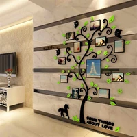 acrylic 3d family photo frame tree wall stickers removable diy art wall poster decals poster for living room bedroom home decor