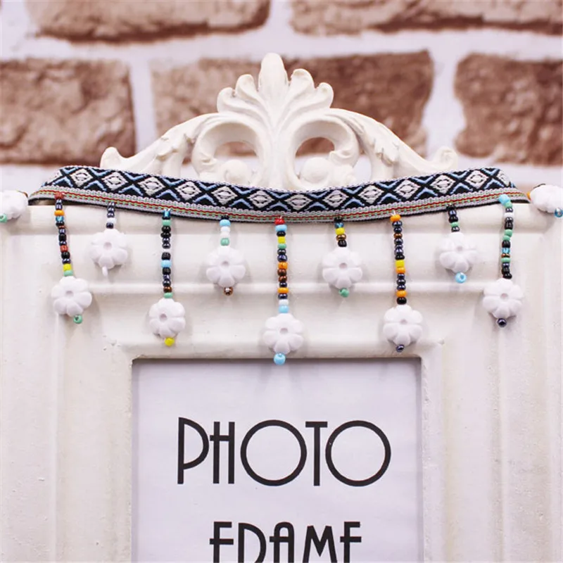 5 ярдов этнические богемные Вышивка Бисером кружевная отделка ленты кисточкой