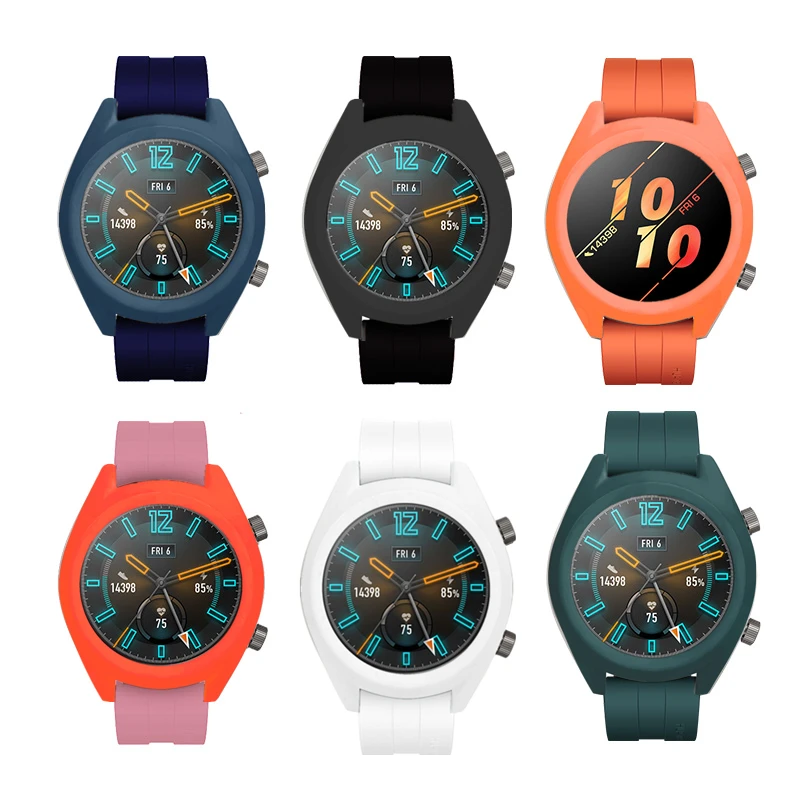 Силиконовый ремешок для часов 2 в 1 + чехол из ТПУ Huawei Watch GT Active Сменные аксессуары