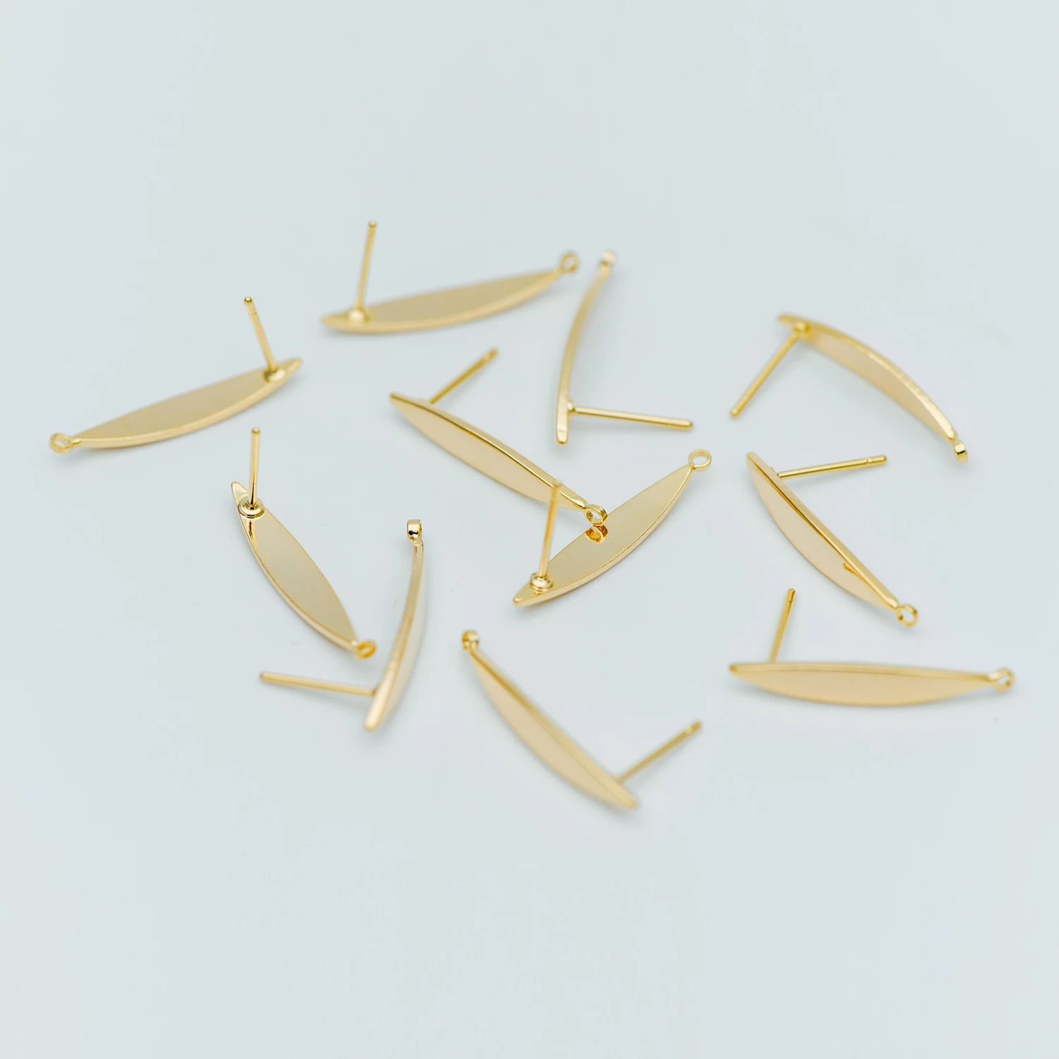 10pcs Gold Bar Ear Posts 24x4mm Tone Brass Stud Earring Components (GB-631) | Украшения и аксессуары