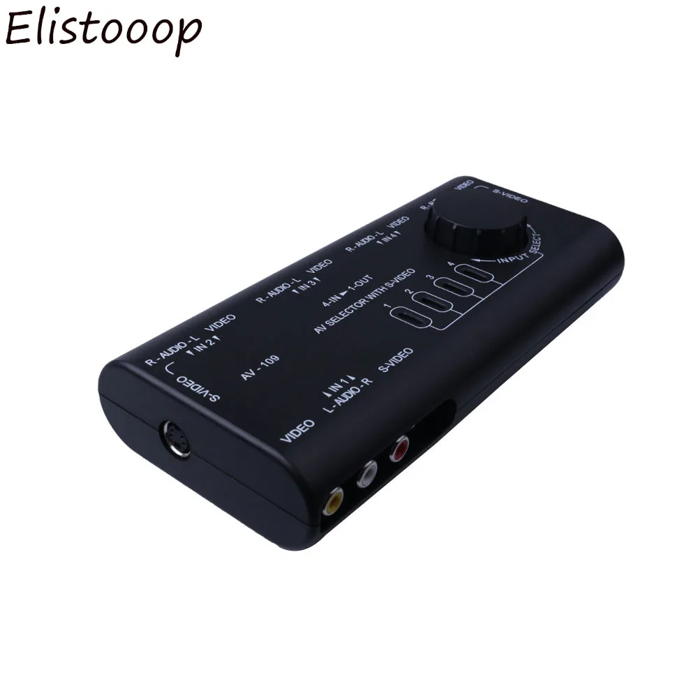 Elistooop 2018 популярный Аудио Видео Переключатель AV аудио видео сигнала 4 входа 1