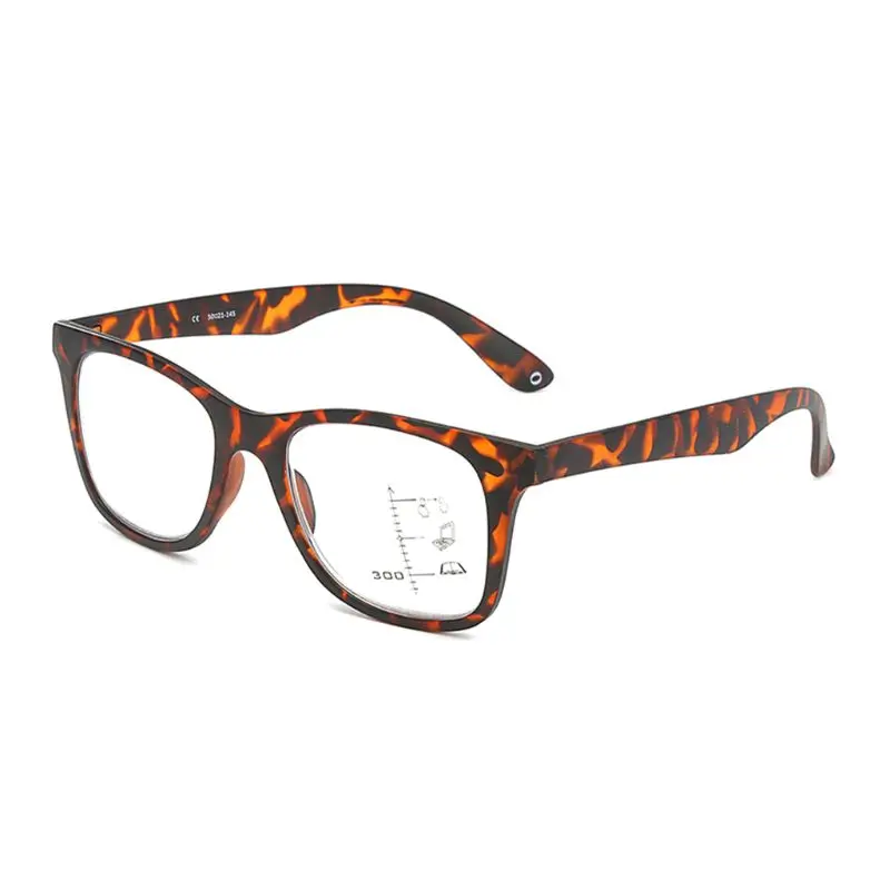 Leopard Новые модные очки для чтения, прогрессивные многофокальные очки, оправа унисекс, близкие к дальнему взгляду, диоптрийные очки для мужчин и женщин - Цвет оправы: Leopard