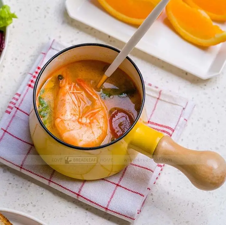 Молочный горшок 9 см фарфоровая эмалированная мини кастрюля сливочное масло