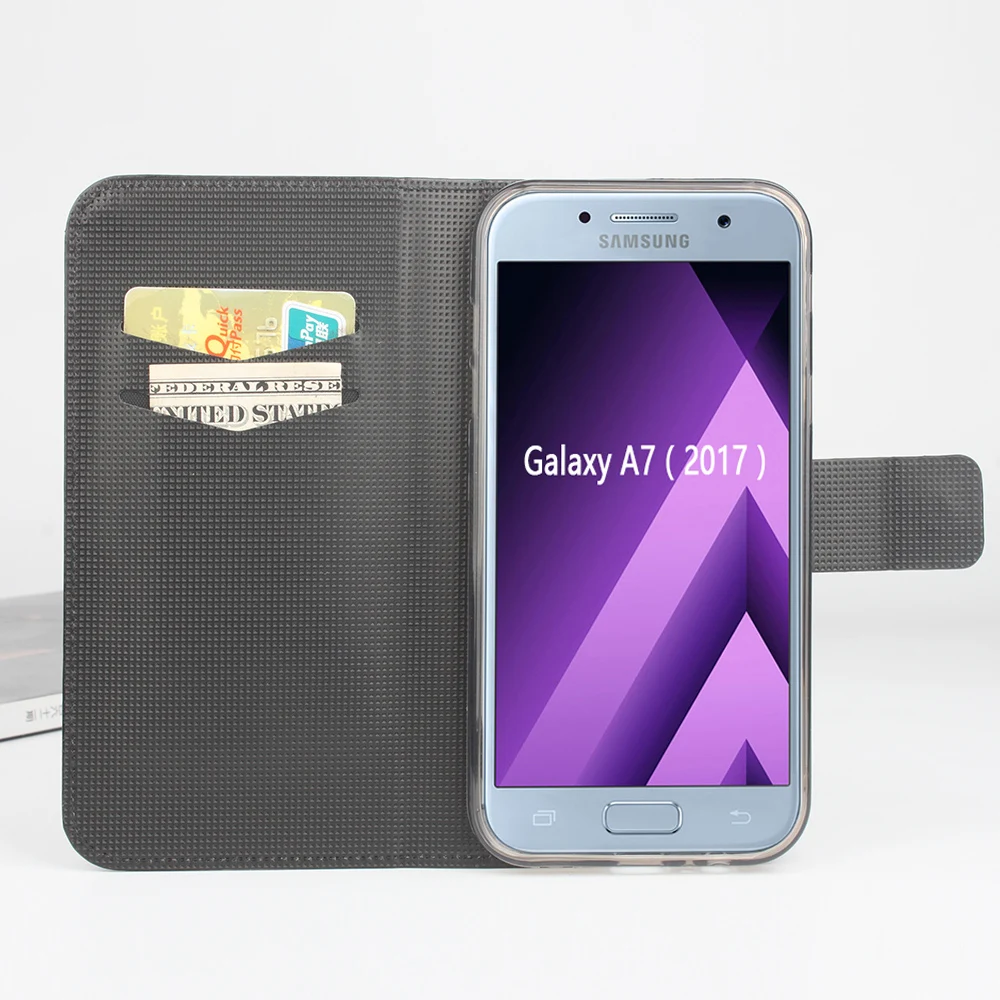 HongBaiwei Crazy Horse кожаный чехол для Samsung Galaxy A7 2017 2016 винтажный кошелек телефона флип |
