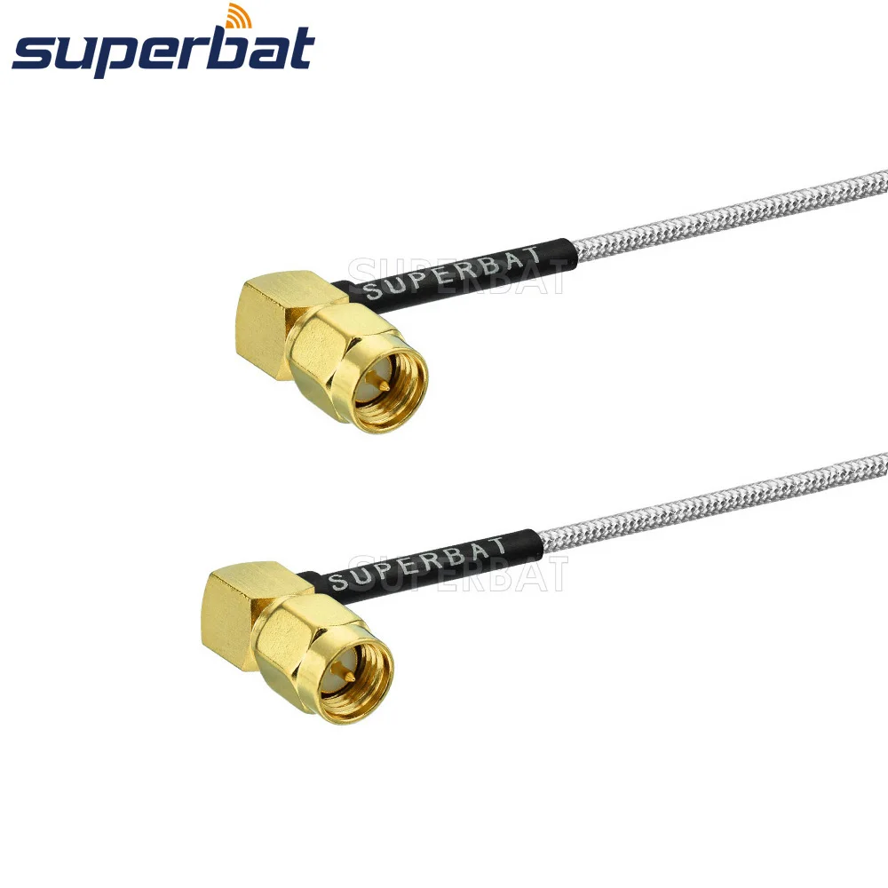 Кабель перемычка Superbat с SMA разъемом на разъем соединитель под прямым углом RG405 086