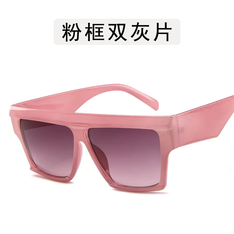 pink grey Винтажные женские солнцезащитные очки больших размеров, роскошные брендовые дизайнерские квадратные женские солнцезащитные очки, красные, черные, большая оправа, женские солнцезащитные очки - Цвет линз: pink grey
