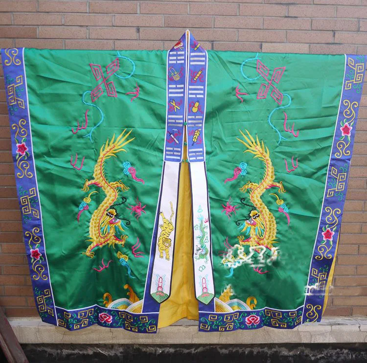 4 цвета красный желтый фиолетовый зеленый вышитый дракон Taoist cassocks Taoism одежда