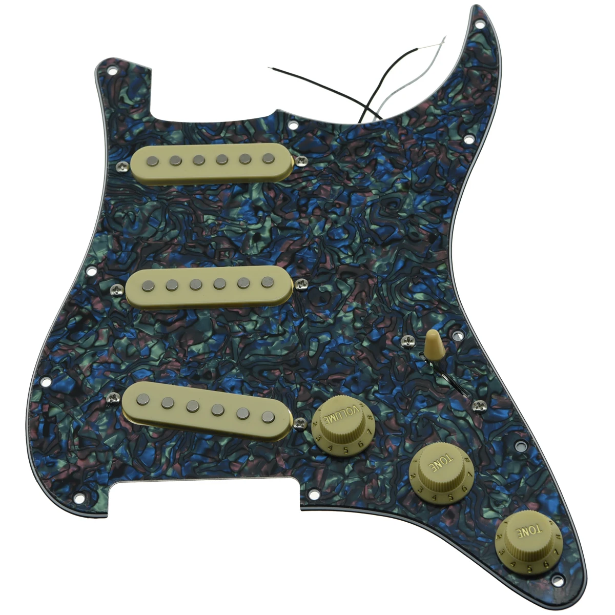 Abalone Pearl-IV KAISH различные пользовательские Strat Pickguard Prewired ST SSS Pickguard с керамическими звукоснимателями подходит для Fender загруженный Pickguard - Цвет: Abalone Pearl-IV