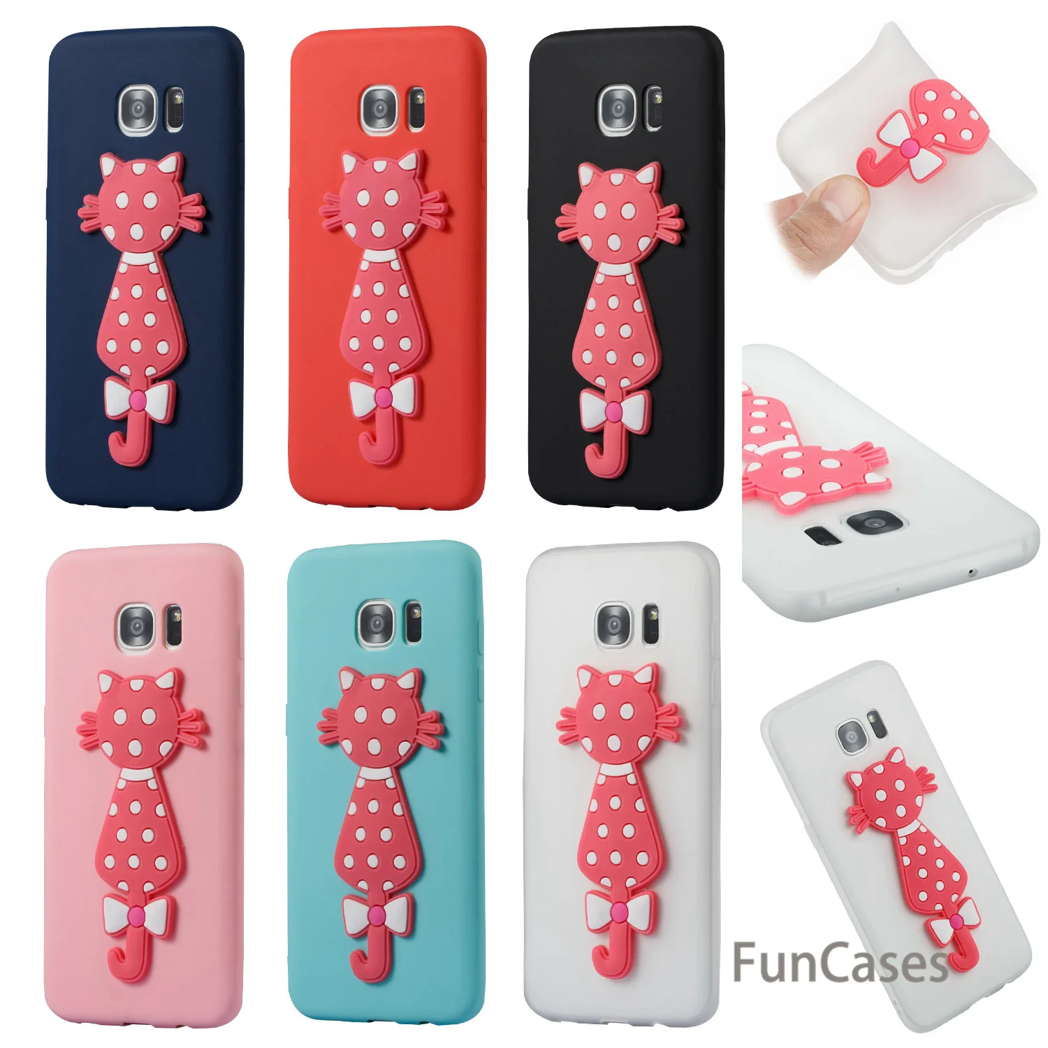 Мультфильм Cat Чехол СПС Hoesjes samsung S7 край мягкий силиконовый чехол на заднюю панель