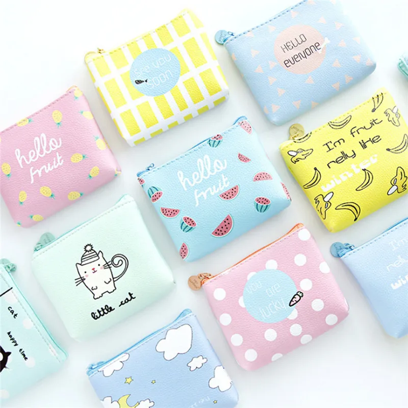 

Cute Cartoon Animal Fruit Coin Purses Mini Wallets Card Holder Key Money Bags Purse Pouch for Women Girls Kids