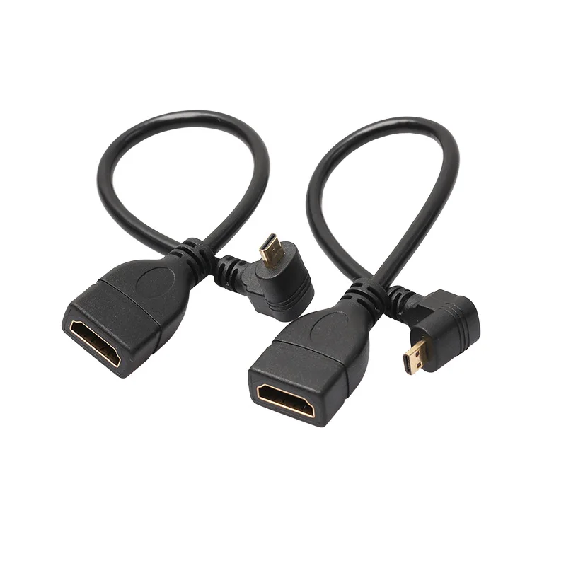 90/270 градусов прямой угол Micro HDMI штекер к Женский кабель адаптер конвертер 1080P|adapter