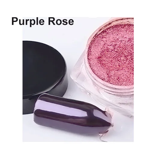 purple rose 1 шт. 2 г зеркальный блеск для ногтей AC43 Полировка Для ногтей блестки порошок пыль сверкающий пигмент розовое золото голографическая Vtirka - Цвет: purple rose