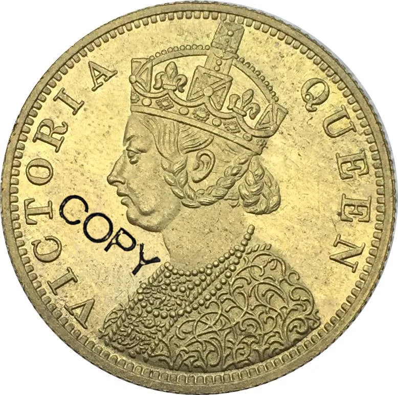 Новый продукт Британская Индия Виктория Королева 1870 десять 10 рупий латунная