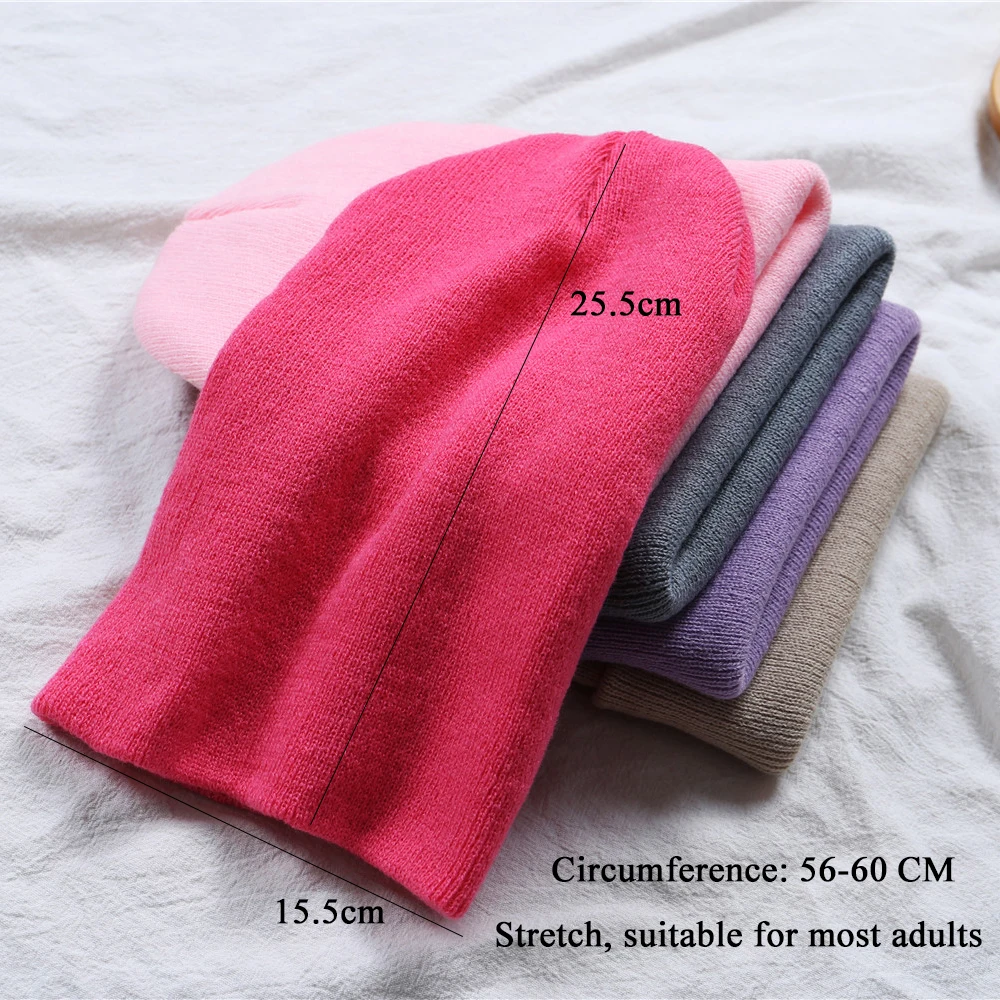 23 candy color Warm Knit Winter Women Hat Baggy Slouchy Beanie Skullies Autumn Men Cap and Hats | Аксессуары для одежды