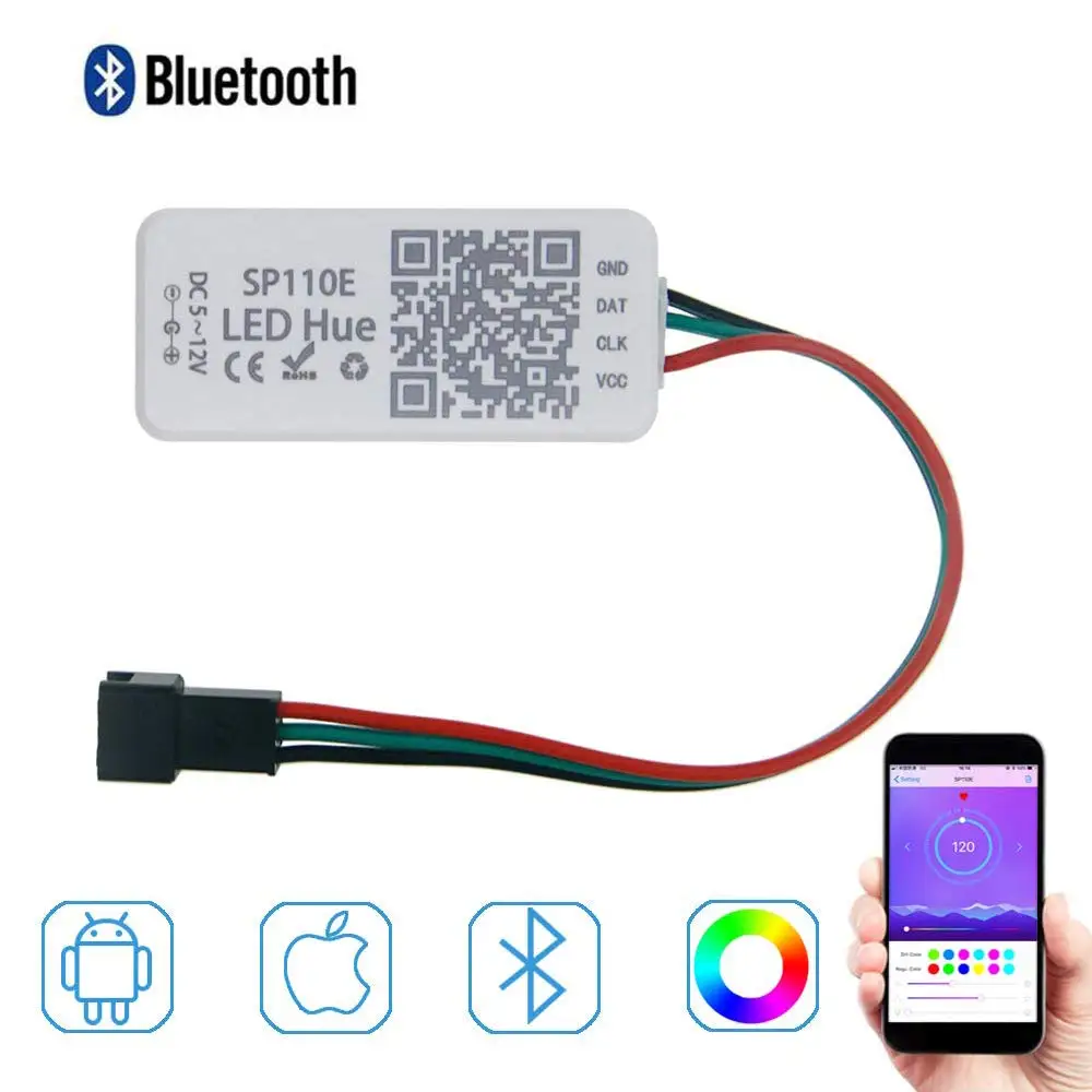 Светодиодный контроллер SP501E WIFI ler Amazon Alexa SP110E Bluetooth для адресной IC ленты WS2812bB SK6812