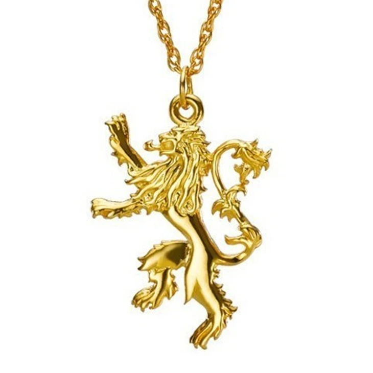 Ожерелье Lannister Cersei Jaime Hourse Золотой значок льва Старк песня Льда и Огня Кулон игра