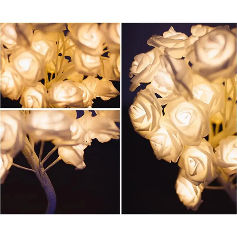 Светодиодный настольный светильник с изображением розового дерева для украшения дома, ночные светильники, 24 светодиодный s лампа для свадебной вечеринки, спальни, комнатного украшения