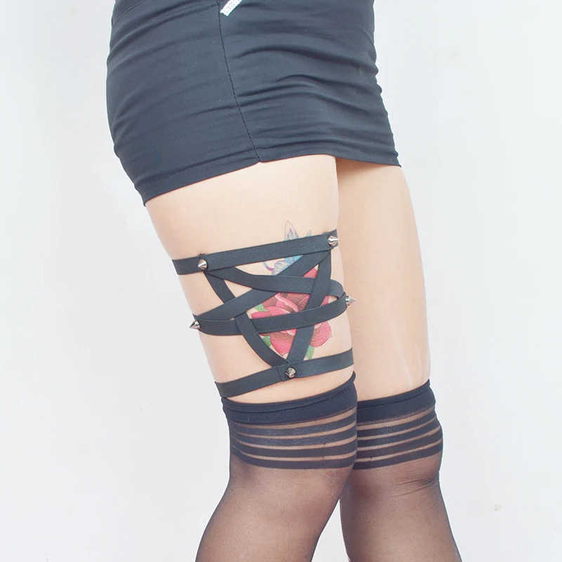 Подвязка для ног в стиле панк рок|lingeries suspender belts|suspender beltpentagram harness |