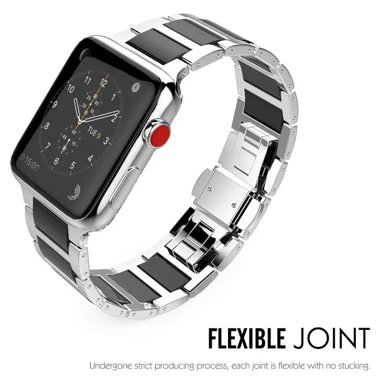 OSRUI Нержавеющая сталь ремешок для наручных часов Apple watch, ремешок 42 мм, 38 мм, версия наручных часов iWatch серии 3/2/1 Керамика браслеты браслет ремень correa