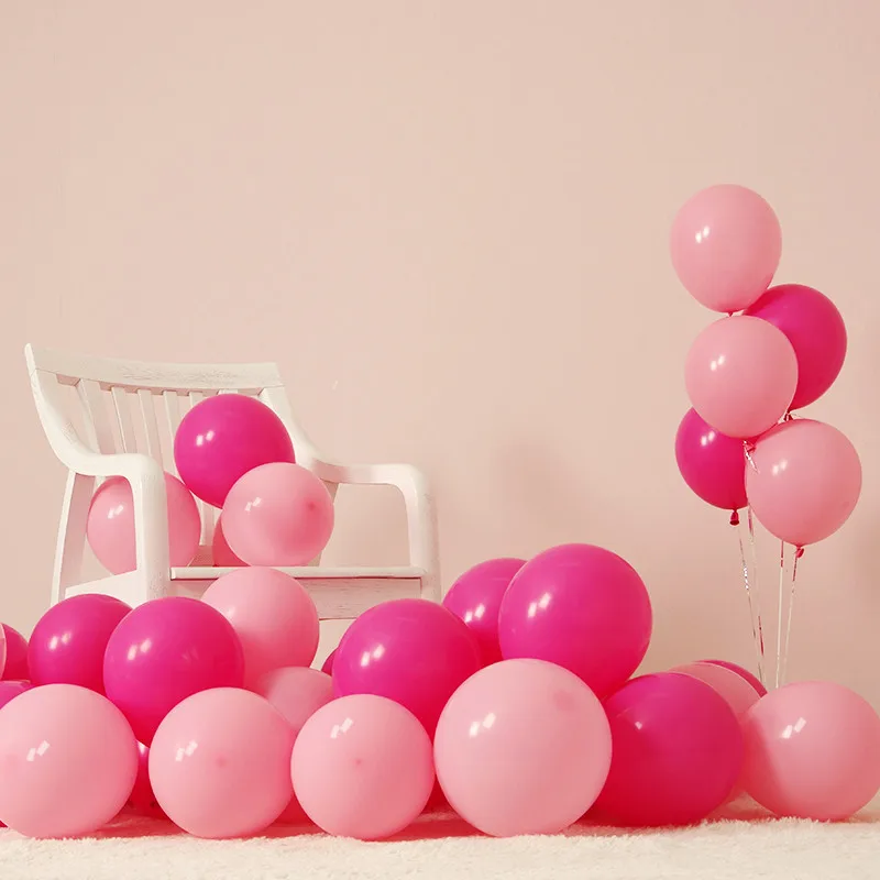 pink rose red 50 шт./лот Новинка популярные 10 дюймов серый шар разноцветные матовые латексные ксенон надувные для свадьбы День рождения декоративные шары - Цвет: pink rose red