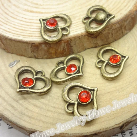 130 шт., подвеска в виде красного носорога, античная бронза, подходит для браслетов, ожерелий, металлическая фурнитура для ювелирных изделий своими руками