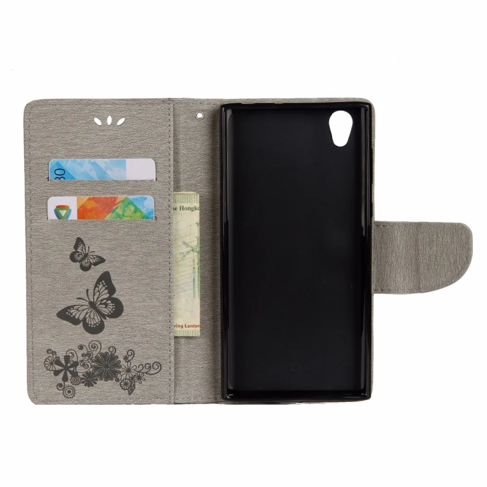 Leather Case For Sony Xperia L1 Fundas Cover Butterfly Flip wallet Phone Bag coque | Мобильные телефоны и аксессуары