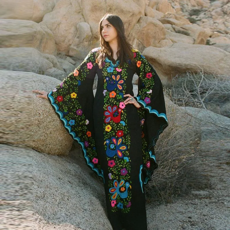 Женское платье с цветочным принтом Boho повседневное Плиссированное пляжное