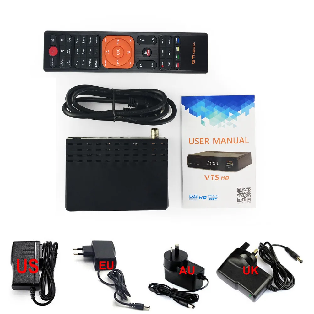 Only V7S Box Южная Америка GTmedia V7S DVB-S2 спутниковый ресивер ТВ-тюнер телеприставка Freesat Receptor Cline декодер Biss Vu Youtube USB PVR - Цвет: Only V7S Box