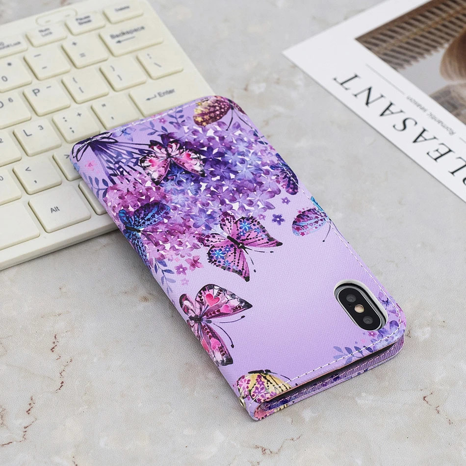 Кота из искусственной кожи чехол-бумажник флип-чехол для телефона для samsung Galaxy S10e S10 S9 S8 S7 S6 край J3 J5 J7 Pro A8 A6 плюс A9 крышка