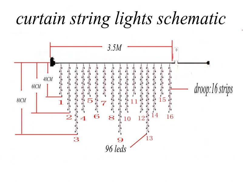 Рождественская гирлянда СВЕТОДИОДНЫЙ занавес сосулька струнный светильник 220 В 3