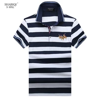 2022 summer shabiqi embroidered lapels polo shirt men short sleeve casual men shirts loose polo homme cotton mens polos 5xl 10xl