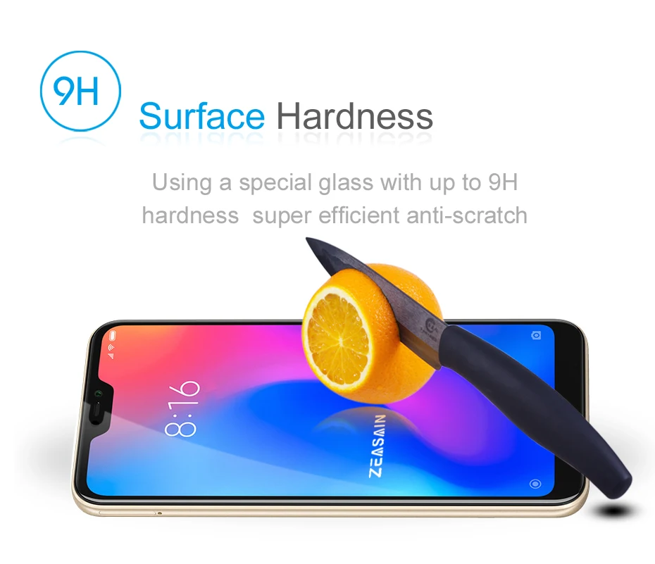 

2 Pack Original ZEASAIN Screen Protector For Xiaomi Redmi 6 Pro Xiomi Redmi 6Pro Tempered Glass 9H Hardness Glass Film