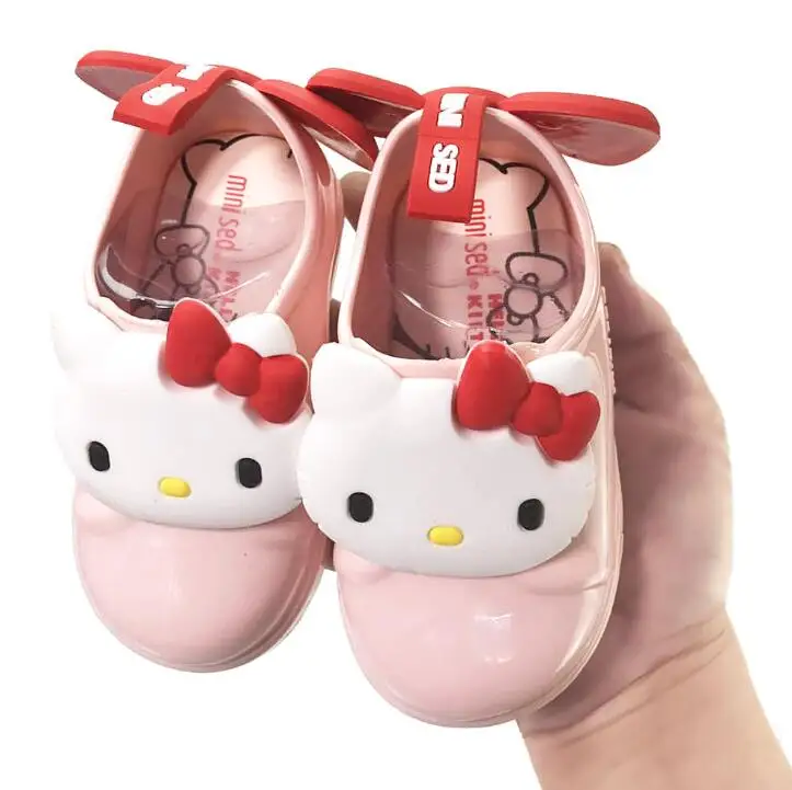 Стиль hello kitty пластиковые сандалии для девочек дышащая детская обувь детские сандалии