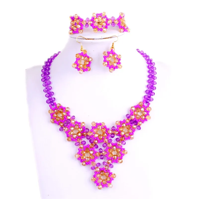 Африканские бусы Ювелирные наборы красный и черный цветок коса свадебное