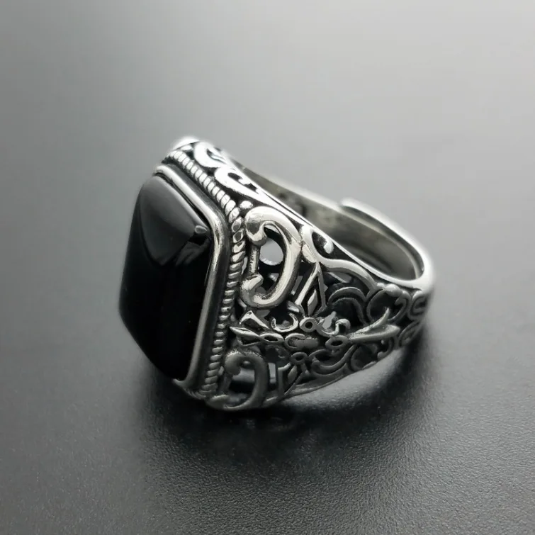 Серебряное украшение S925 инкрустированное мужским кольцом рыцарь меч|s925 silver|male