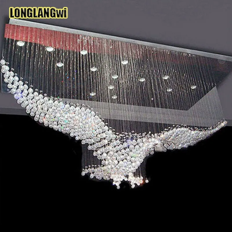 Большой дизайн птицы современный светодиодный хрустальный светильник люстра