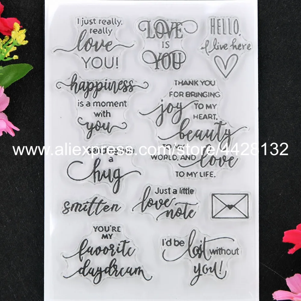 Надпись Love You Happiness Обнимайте спасибо сердца радость альбом для скрапбукинга