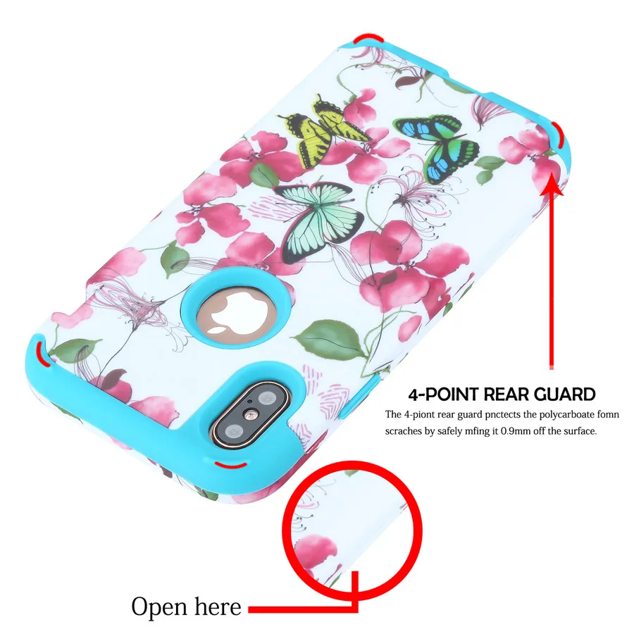 Классический Ретро Бабочка Цветы Силикон + PC телефон задняя крышка чехол для Apple