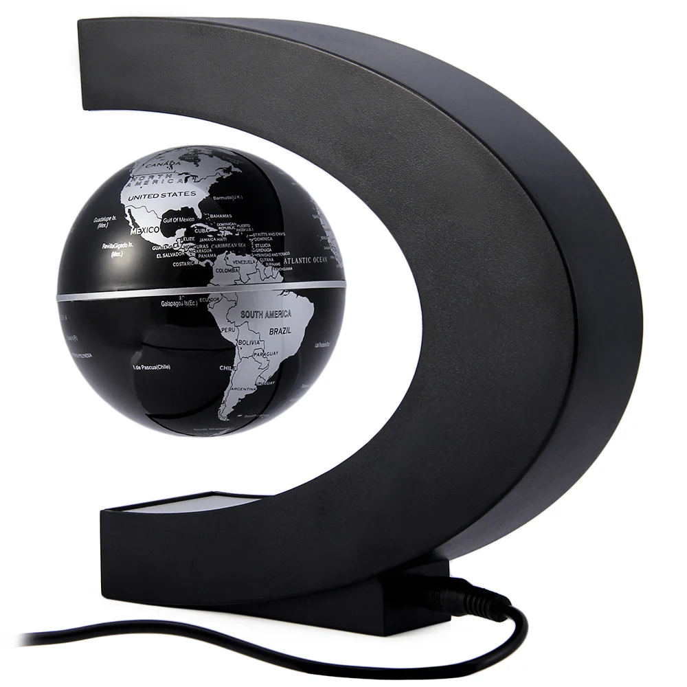 C Форма Глобус вращающийся LED Карта мира декор Домашний Электронный магнитный