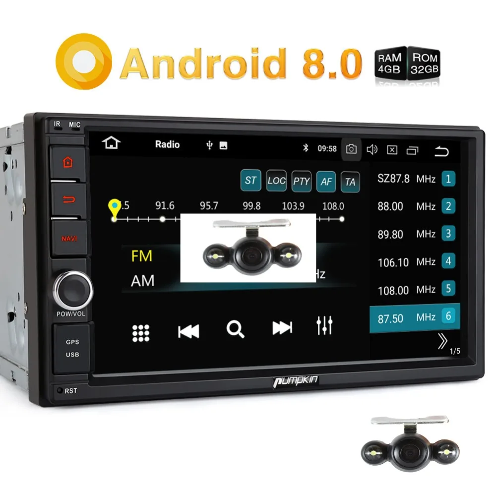 Тыква Восьмиядерный 2Din 7 ''универсальный автомобильный стерео gps Android 8 0