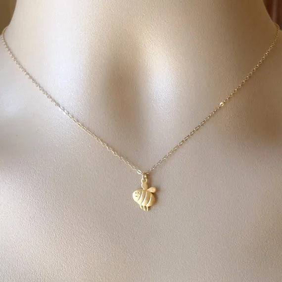 1 шт. крошечные Happy Bee Цепочки и ожерелья подвеска ювелирные цепи ожерелье 2016