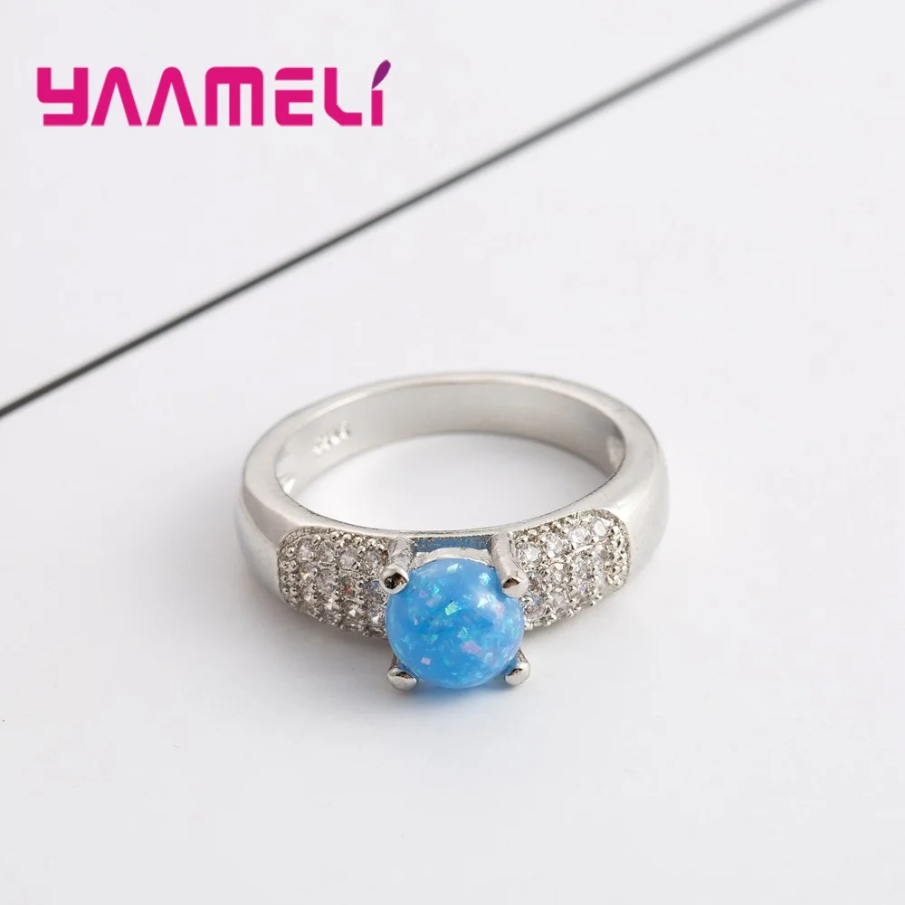 Женское кольцо из серебра 925 пробы с голубым опалом | Украшения и аксессуары