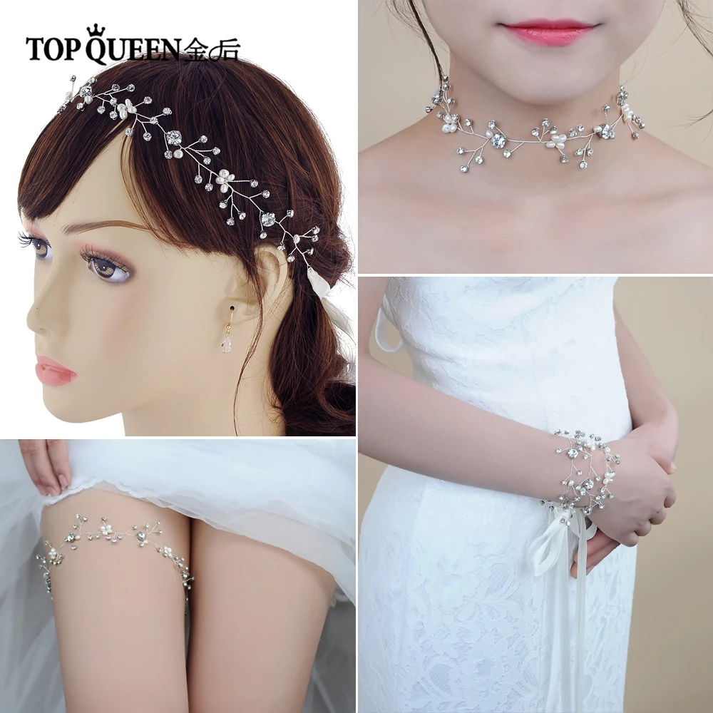 TOPQUEEN SH119 свадебный пояс с жемчугом Свадебные Стразы для невесты аксессуары